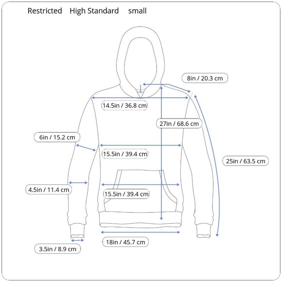 Restricted Logo Embroidered Black Long Sleeve Hooded Sweatshirt, Small - Picture 3 of 15